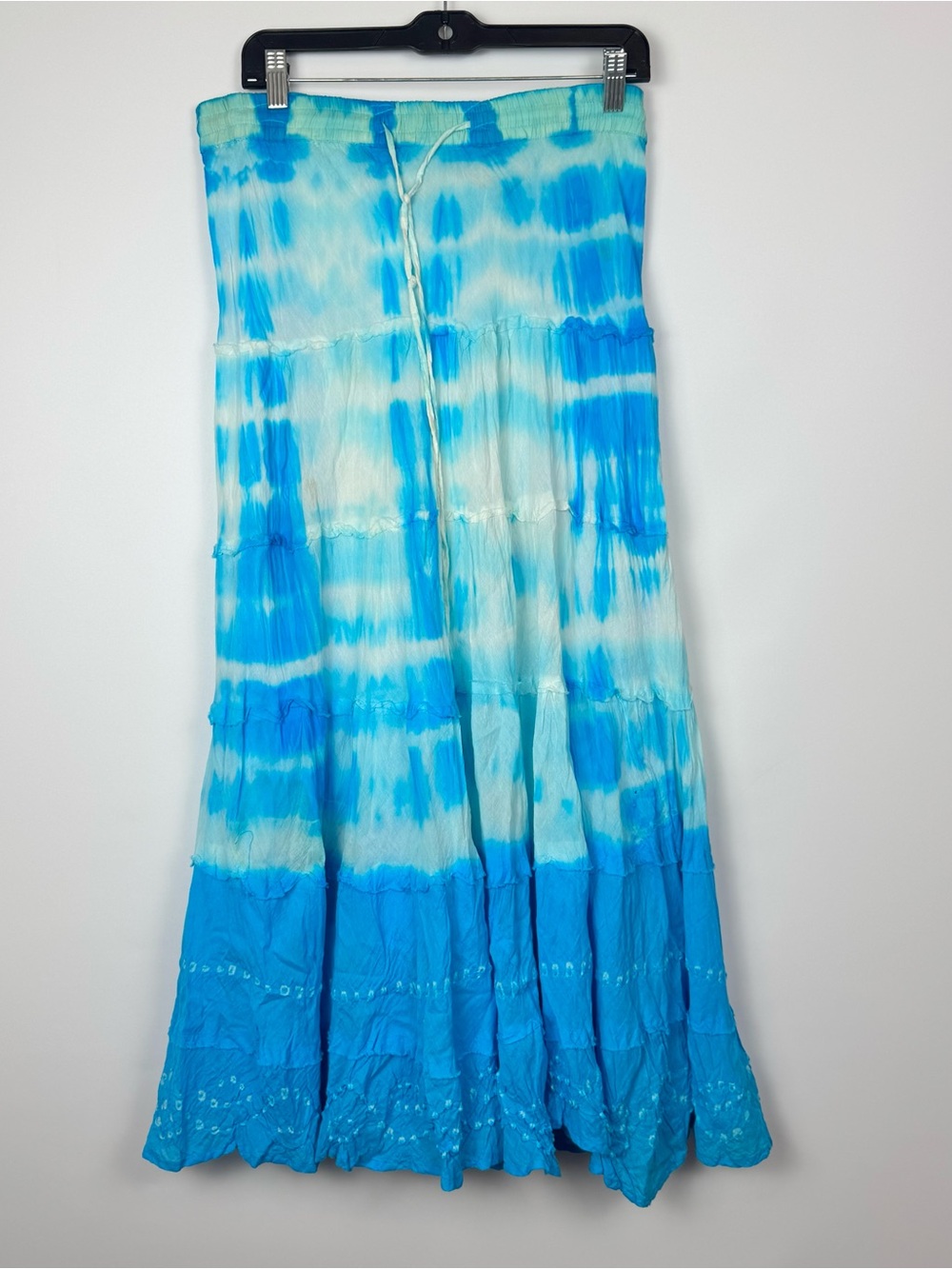 Kaktus Blue and Aqua Tie-Dye Maxi Skirt